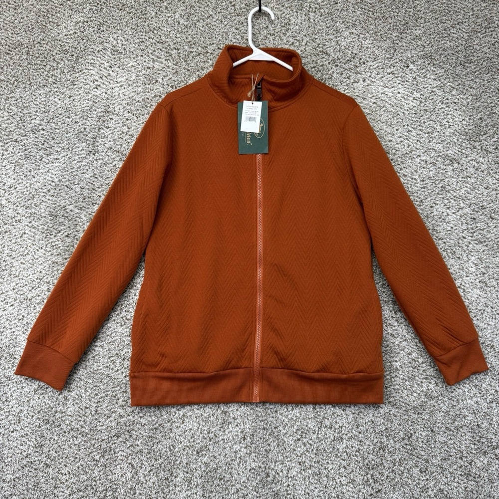 New Stillwater Supply Co Jacket Men's Size Medium Orange Full Zip Fleece Outdoor